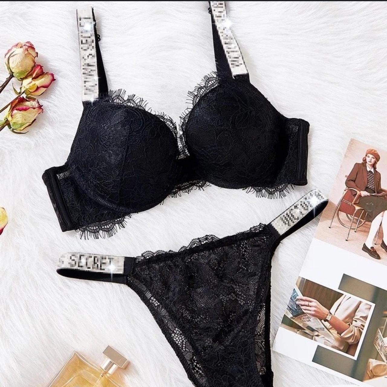 Black Secret Luxe Lace Lingerie Set  Description:
